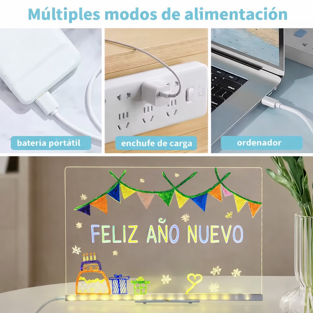 Tableta de dibujo LED para niños