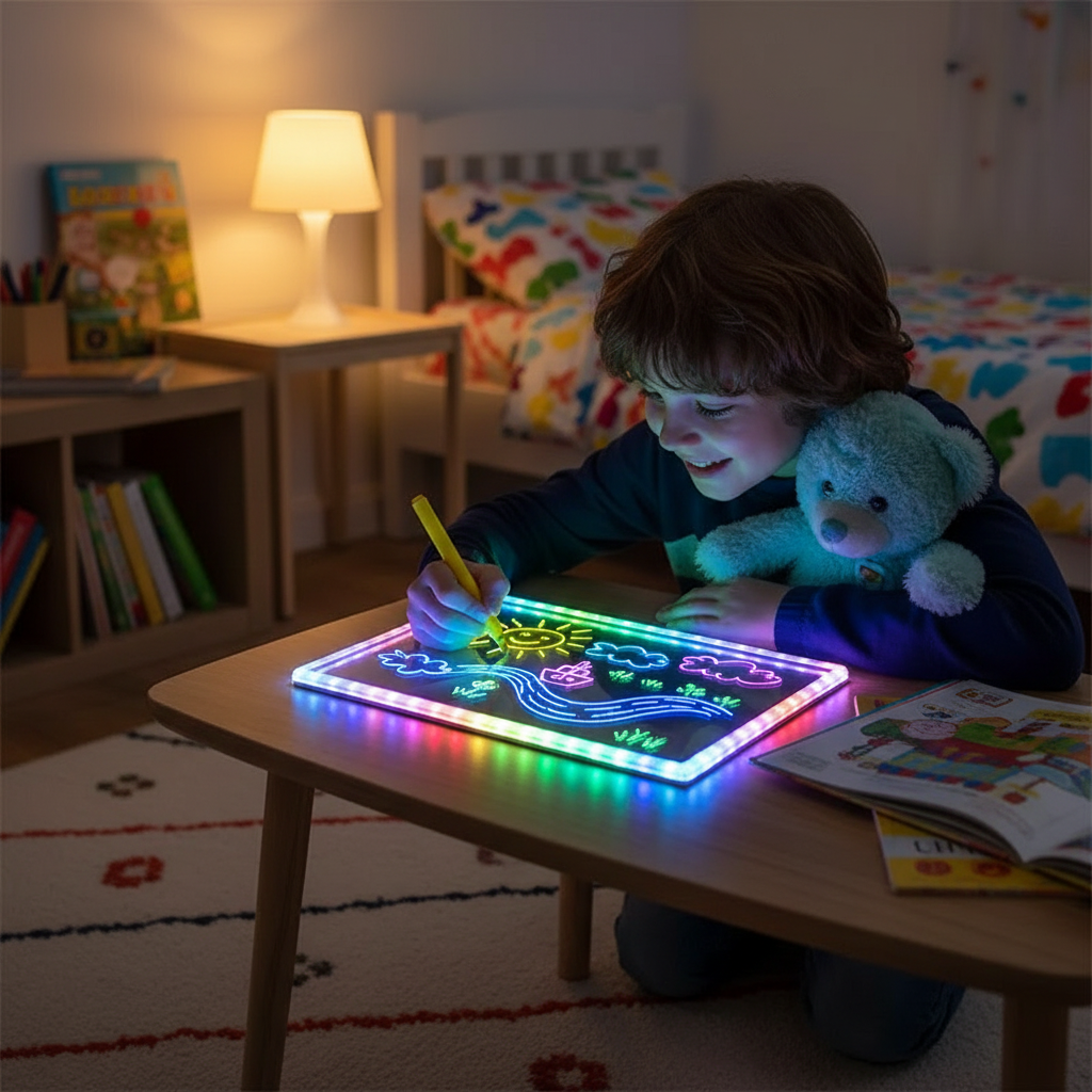 Tableta de dibujo luminosa para niños